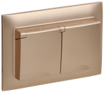 SKANDY Розетка 2-местная и крышкой 16А в сборе IP44 SK-R12Sa песочный IEK