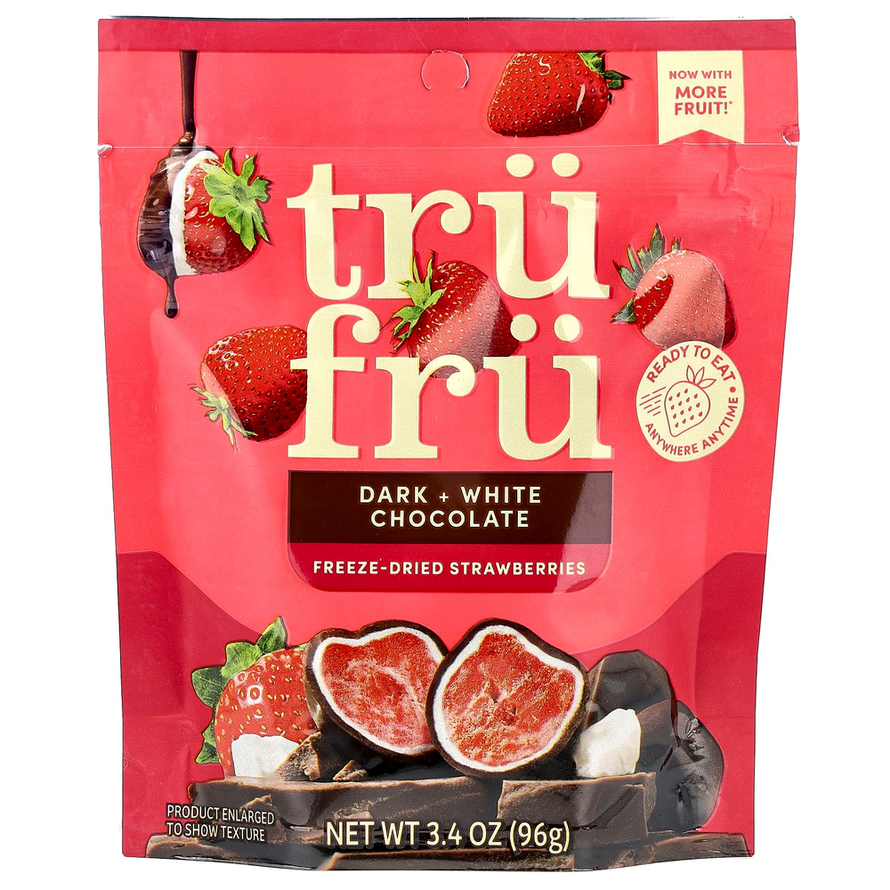Tru Fru, сублимированная клубника, темный и белый шоколад, 96 г (3,4 унции)