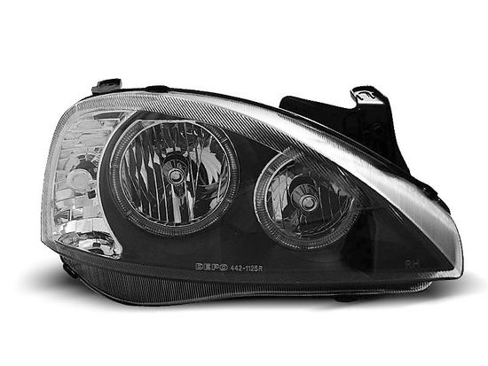 Передние фары Opel Corsa C angel eyes black