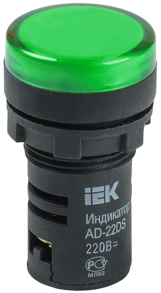Лампа AD22DS(LED)матрица d=22мм зеленый 24В AC/DC IEK Лампа AD22DS(LED)матрица d=22мм зеленый 24В AC/DC IEK