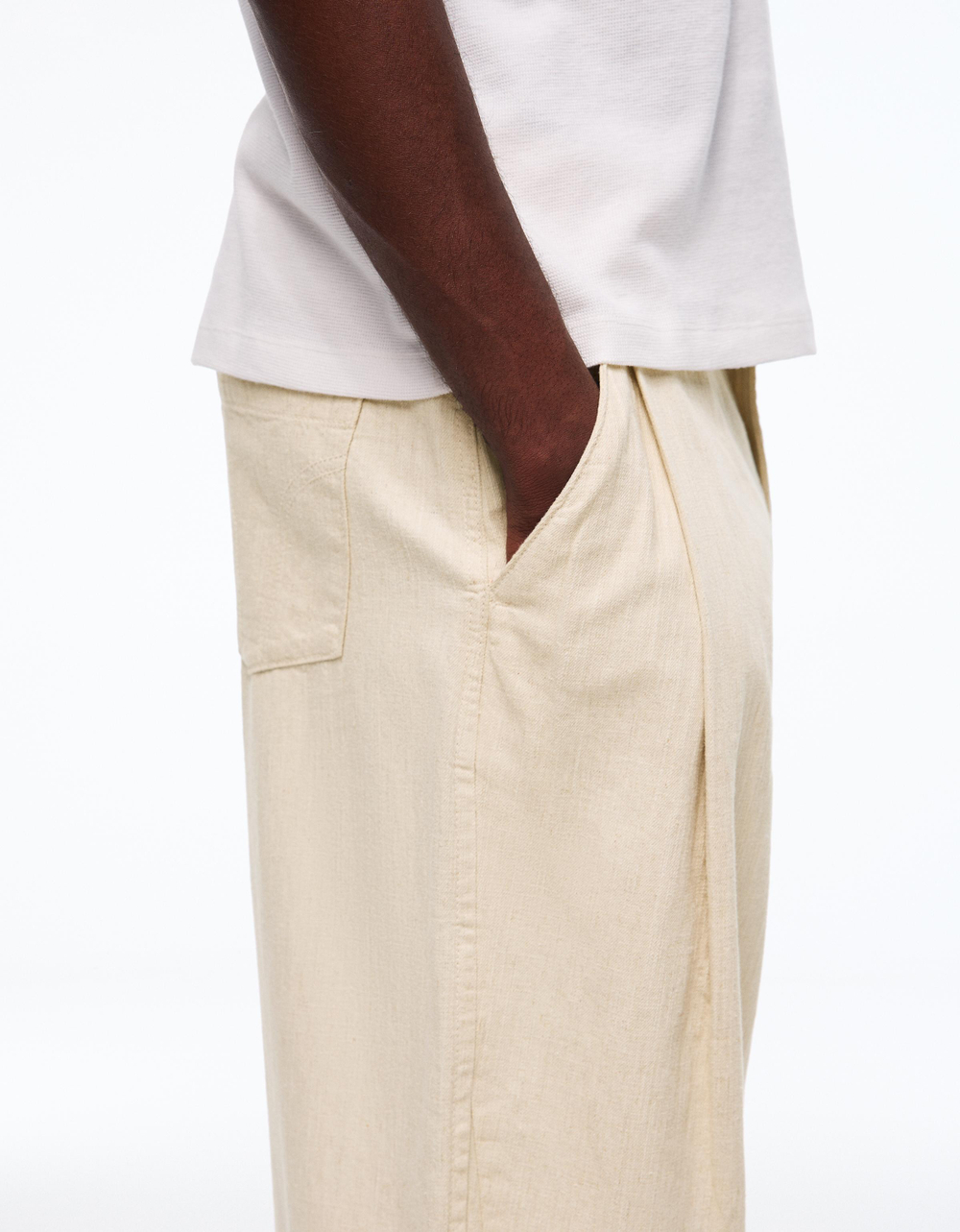 Мужские брюки super baggy fit с льном - BERSHKA