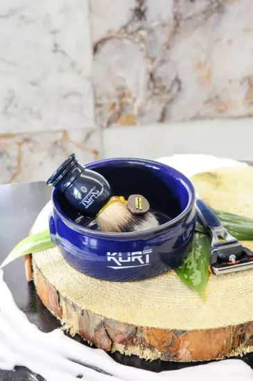 Чаша для бритья без ручки KURT, керамическая, синий цвет