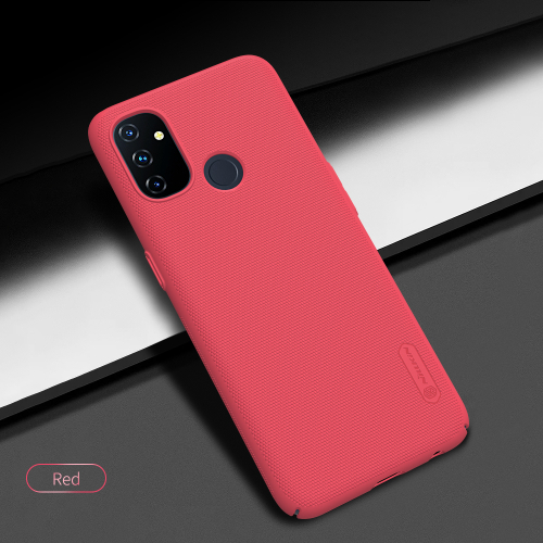 Тонкий жесткий чехол красного цвета (Bright Red) от Nillkin для OnePlus Nord N100, серия Super Frosted Shield