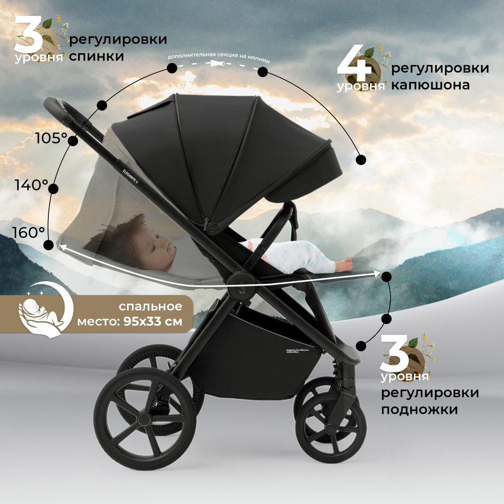 Прогулочная коляска SBL Elegante S Black