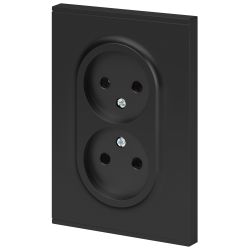 Розетка ЭРА Arktik 16-2107-05 без заземления двойная 2X2P 16А-250В антрацит | Эра Arktik