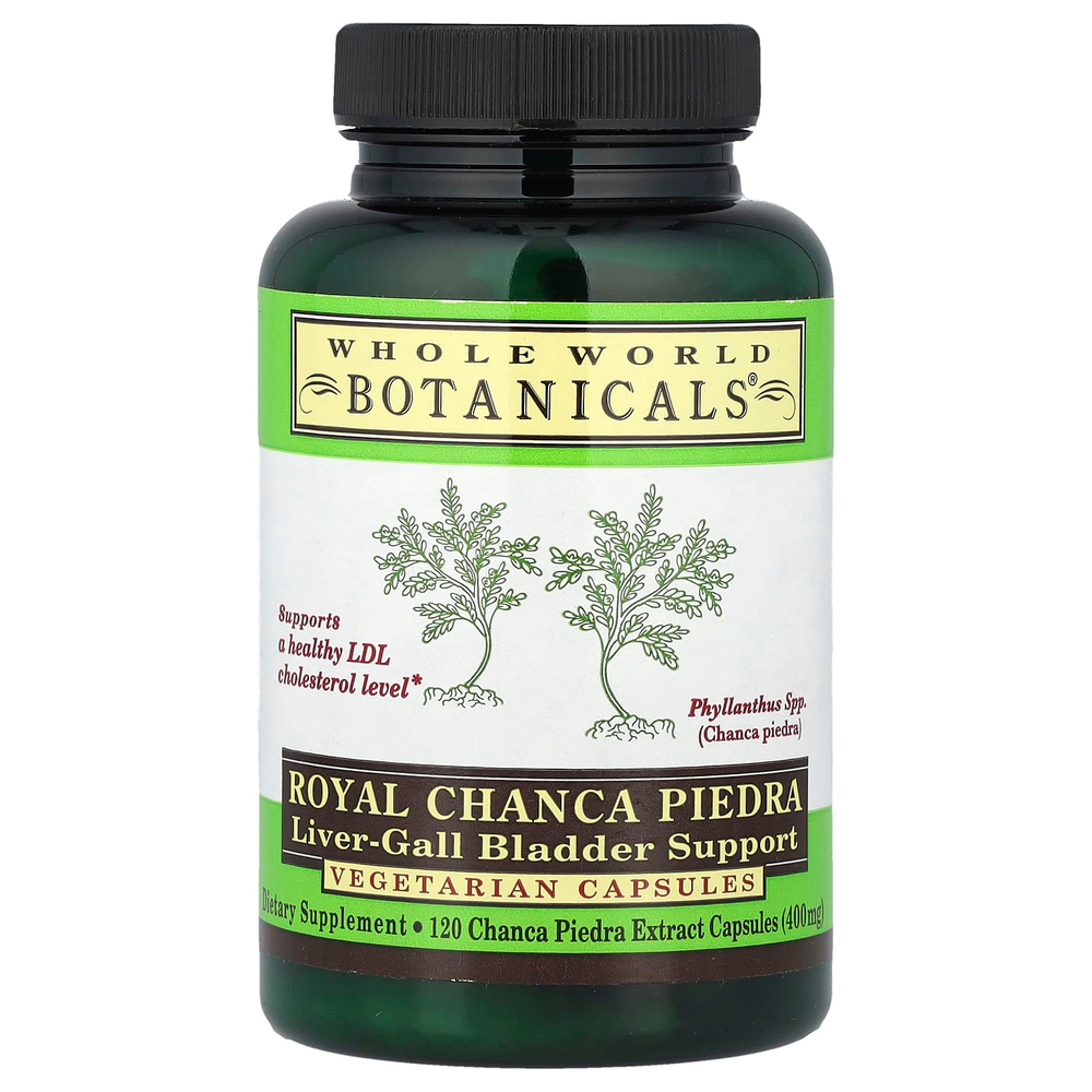 Whole World Botanicals, Royal Chanca Piedra, для поддержки здоровья печени и желчного пузыря, 400 мг, 120 вегетарианских капсул