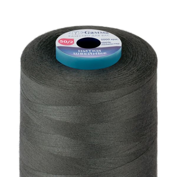 Нитки универсальные Gamma 50/2, 4570 м (5000 ярд) / 1 кат., 347 т.серый