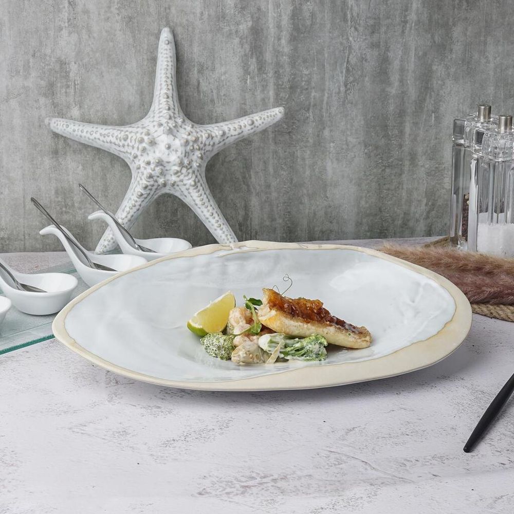 Блюдо овальное 32,5*20 см h6,5 см 100 мл Gray Shell Frutti di Mare P.L. [1]