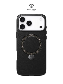 Чехол IPhone 17 Pro Max кожа, австрийский хрусталь