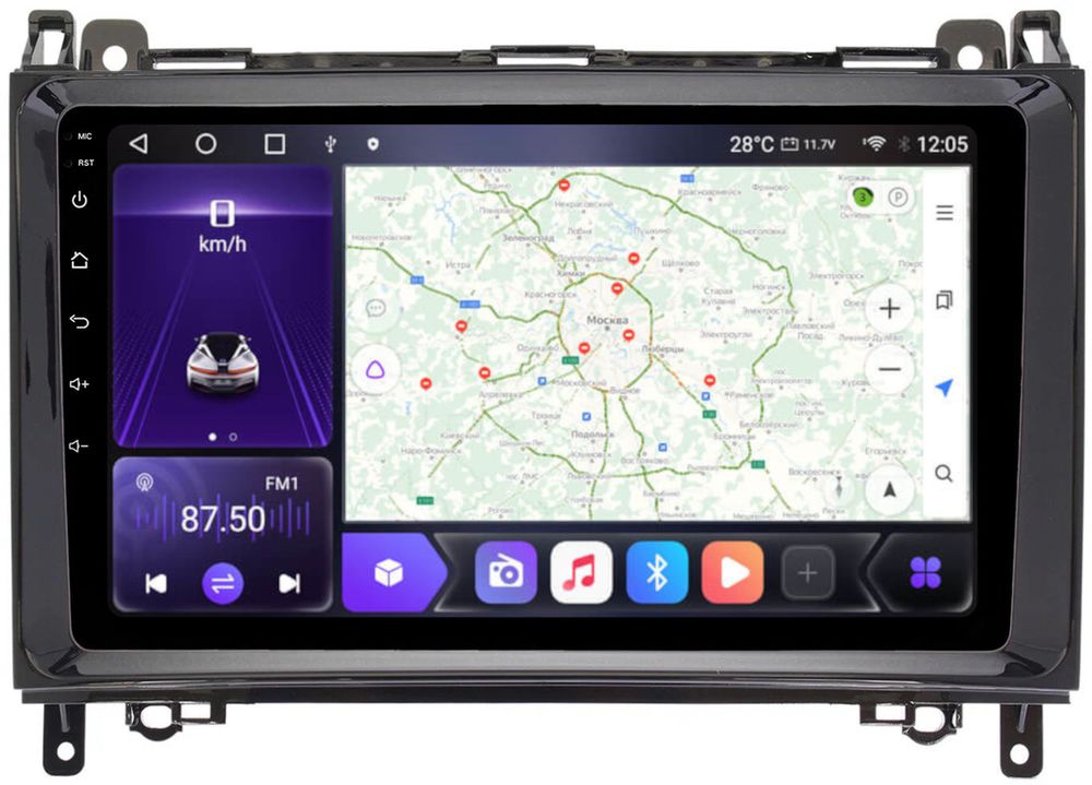 Магнитола для Mercedes-Benz Viano/Vito W639, Vito W447, A класс W169, B класс W245, Sprinter W906, VW Crafter - Kuberg OL-9946 QLed, Android 12, Быстрая, CarPlay, 4G SIM-слот