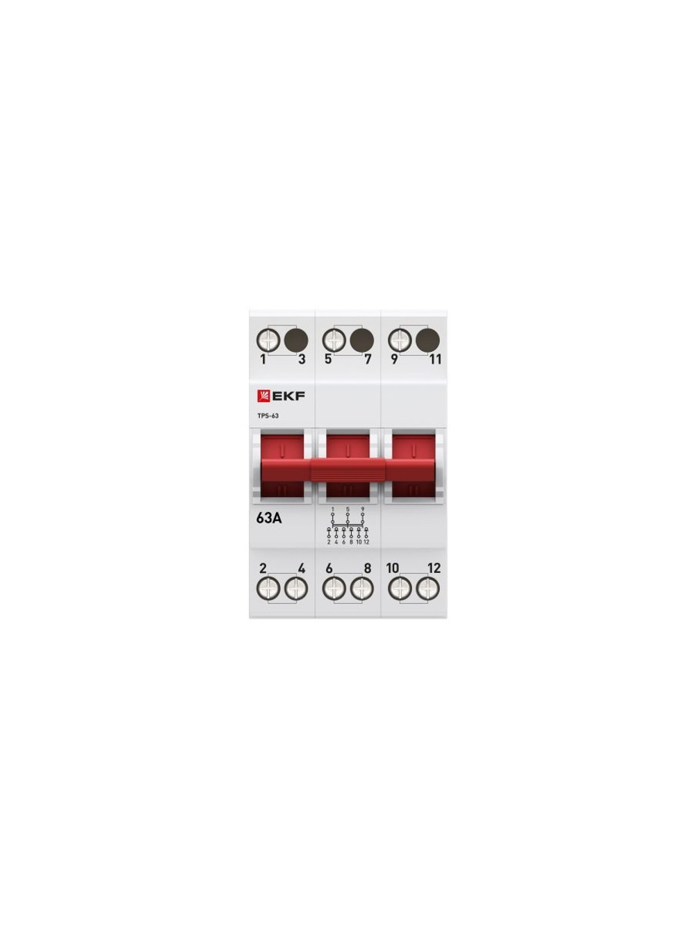 Переключатель трехпозиционный ТПС-63 3P 63А PROxima EKF TPS363