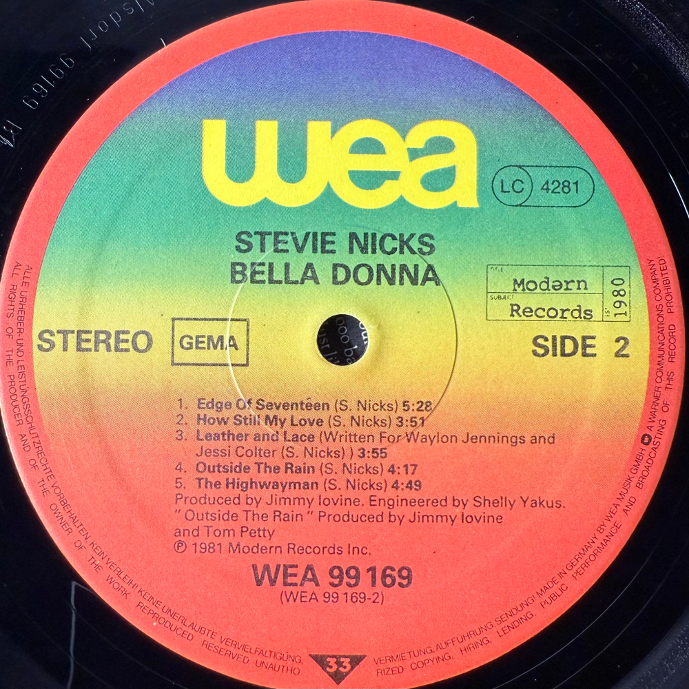 Stevie Nicks - Bella Donna (Германия 1981г.)