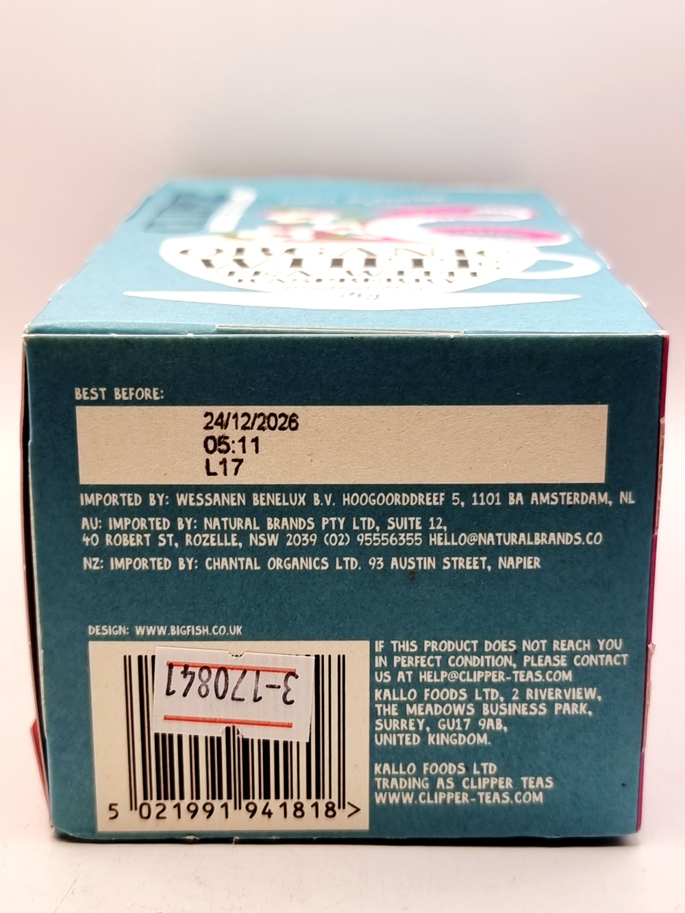 Чай белый с малиной CLIPPER White tea with raspberry 20 пакетиков 34 г (из Финляндии)