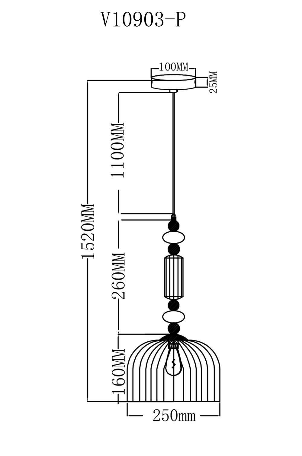 Светильник подвесной Moderli V10903-P Charm