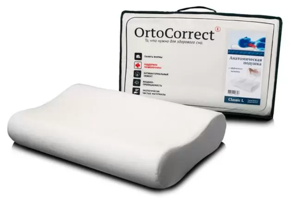Подушка Classic L ORTOCORRECT 58х38х10/12