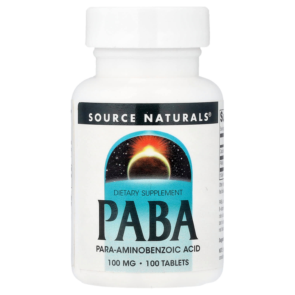 Source Naturals, ПАБК, 100 мг, 100 таблеток