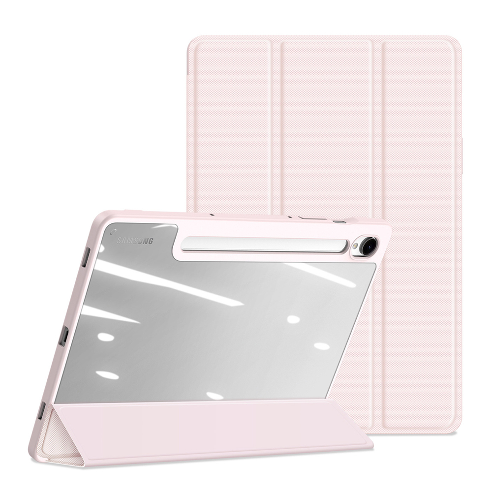 Чехол книжка розового цвета для планшета Samsung Tab S10 Lite, Tab S10 FE, Tab S9, Tab S9 FE, серия Toby Series Case от Dux Ducis