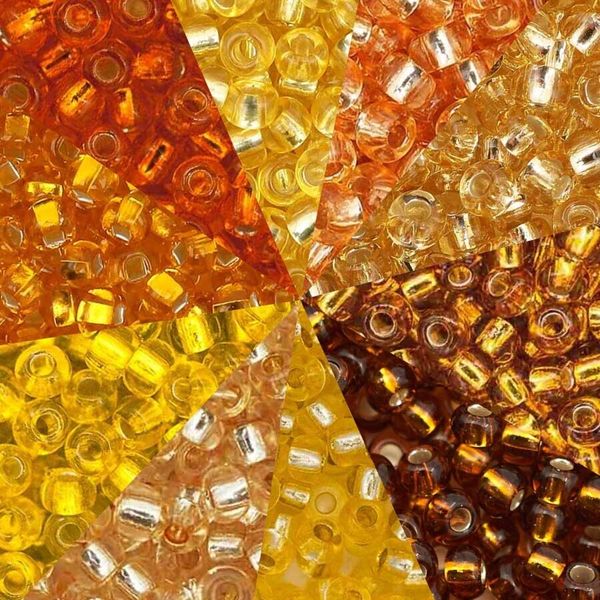 Набор бисера Preciosa №17, 50 г (10 цв. по 5 г), (№10/0 = ⌀2.3 мм)