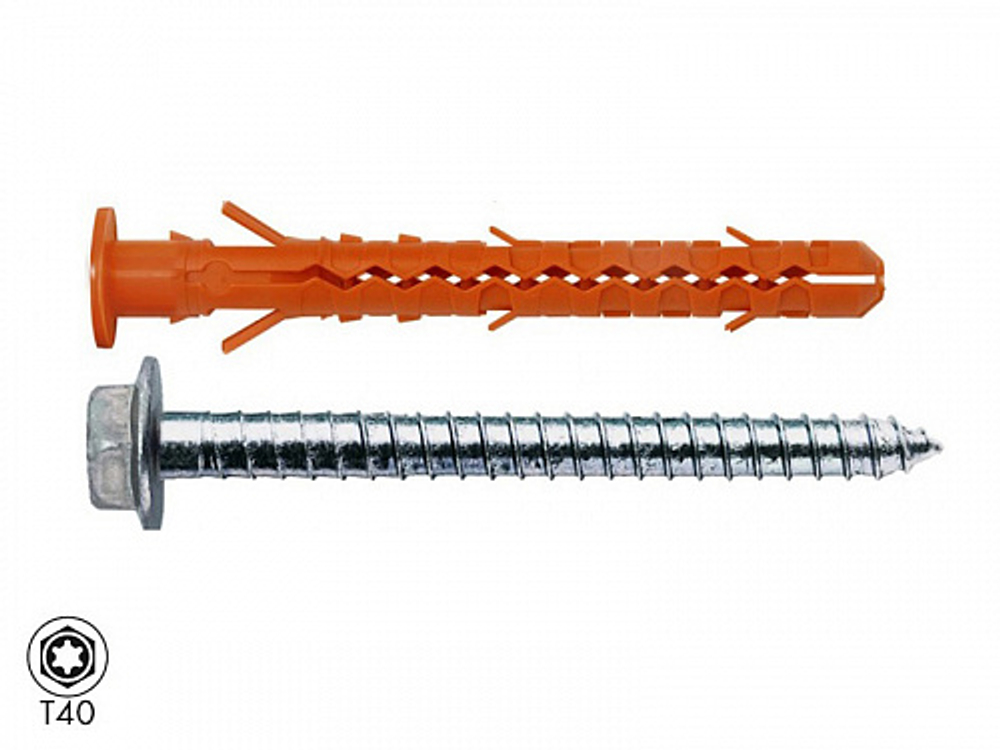 Дюбель фасадный MBK-STB (с бортиком) HEX/T40 оцинкованный 10х120 (50 шт)