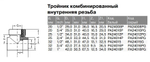 Тройник PPR комбинированный Ду20-32, внутренняя резьба, серый, Pro Aqua