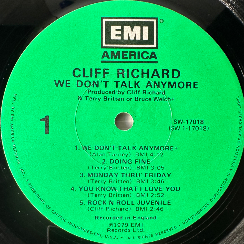 Cliff Richard ‎– We Don't Talk Anymore (США 1979г.)