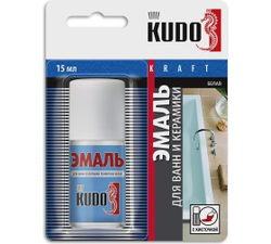 Эмаль для ванн (белая) KUDO во флаконе с кисточкой KU-7K1301