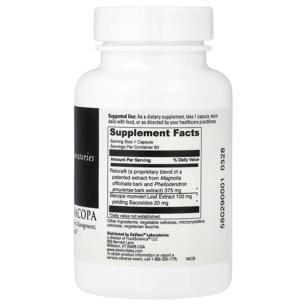 DaVinci Laboratories, Relora с бакопой, 60 капсул