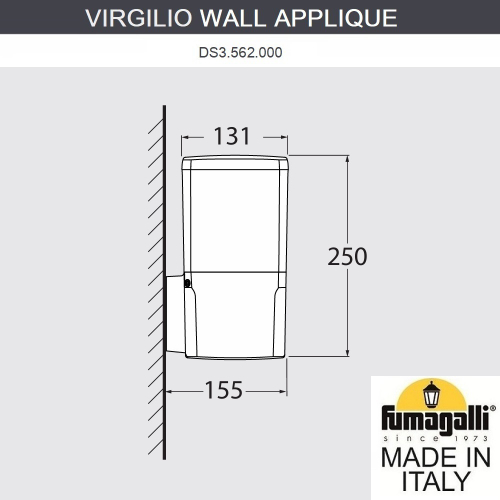 Уличный настенный светильник Fumagalli VIRGILIO DS3.562.000.WYF1R
