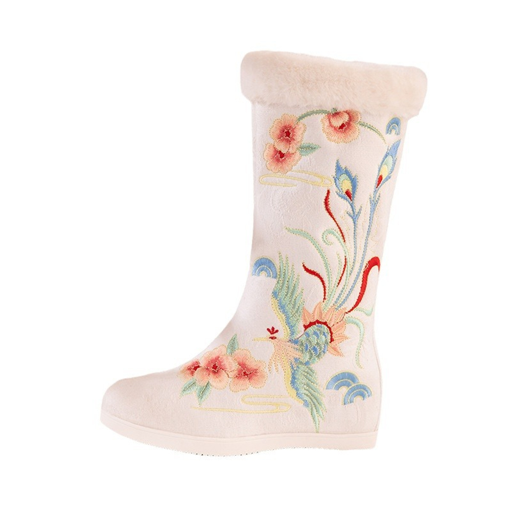 ABCFJG Stretch & Sock Boots Women"s White Red