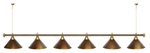 Лампа STARTBILLIARDS 6 пл. (плафоны зеленые,штанга золотая,фурнитура золото)