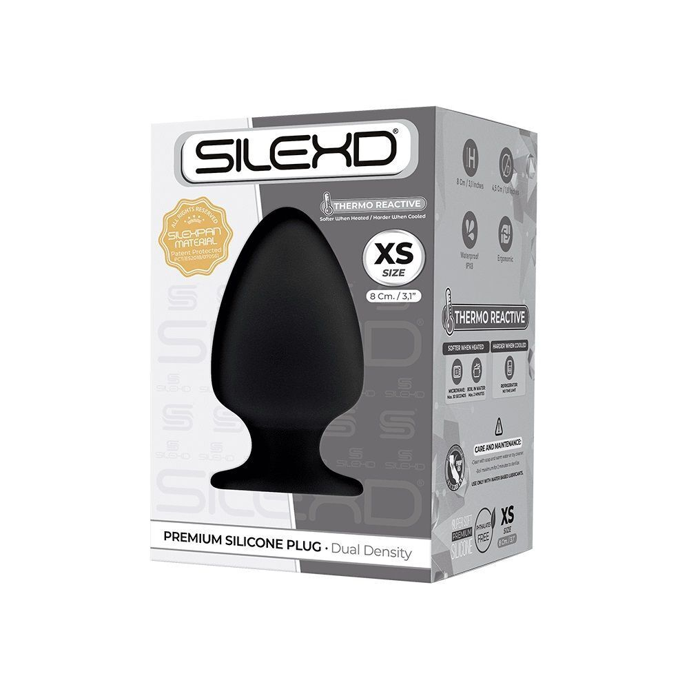 Черная анальная втулка Premium Silicone Plug XS - 8 см. (Цвет: черный)