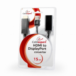 Cablexpert Конвертер HDMI->DisplayPort  HD19M+USBxHD20F, черный (DSC-HDMI-DP)