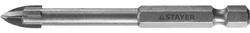 STAYER 10 мм, 4х кромка, HEX 1/4, Сверло по стеклу и кафелю (2985-10)