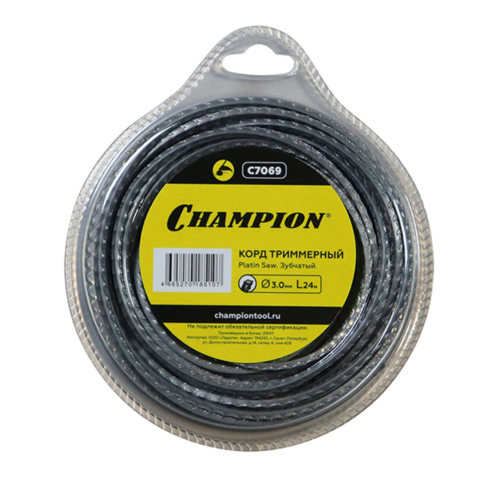 Корд трим.CHAMPION Platin Saw 3.0мм*24м (зубчатый)
