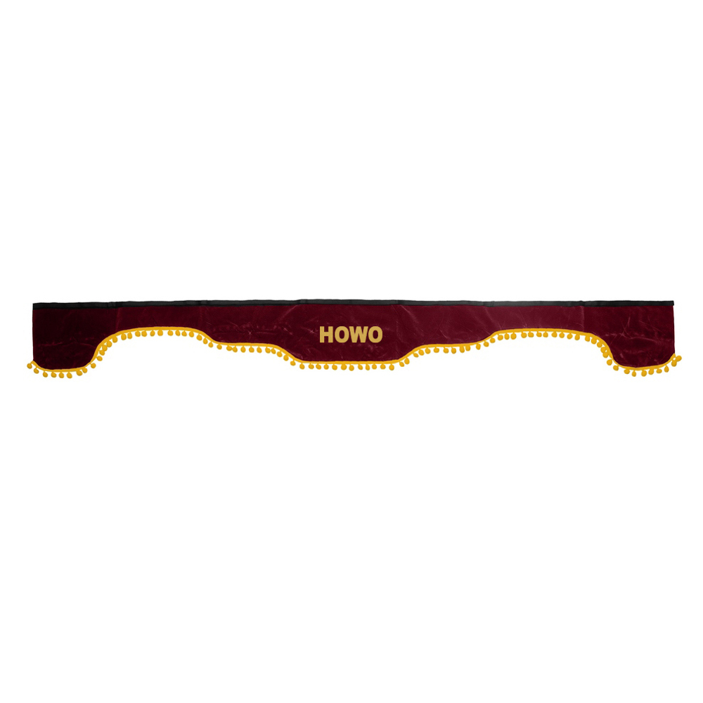 Ламбрекен HOWO (флок, бордовый, желтые шарики) 230см