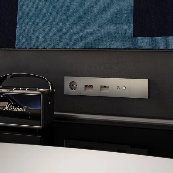Накладка для розетки акустической 4-местной Voltum S70 Шелк VLS001504