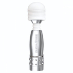 Серебристый жезловый мини-вибратор с кристаллами Mini Massager Silver Edition (Цвет: серебристый)