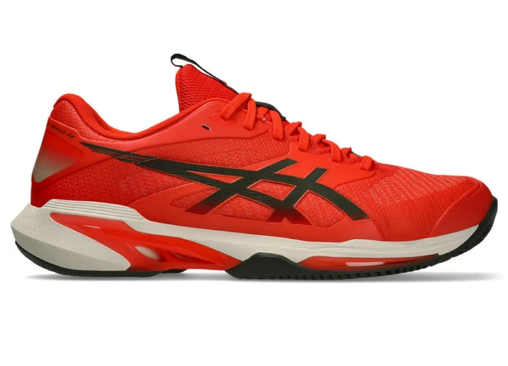 Мужские теннисные кроссовки Asics Solution Speed FF 4 Clay - cherry tomato/vintage khaki