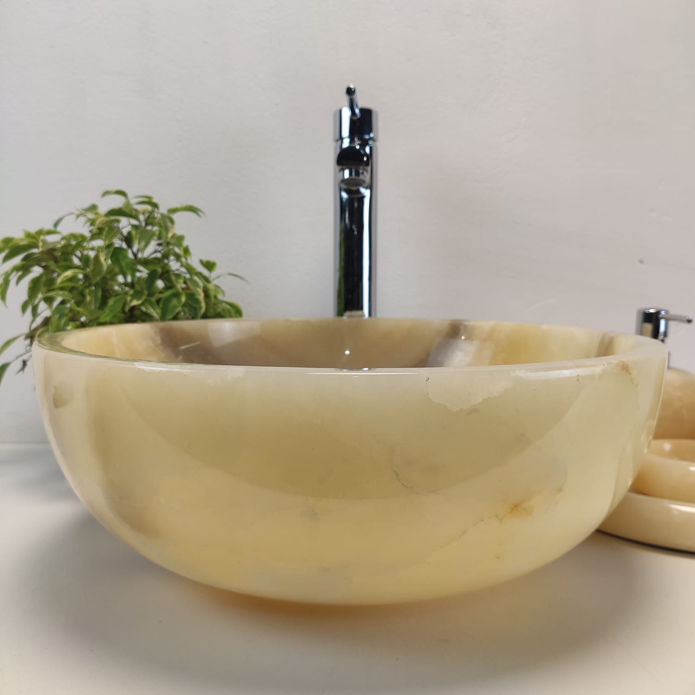 Раковина из оникса Bowl Yellow BO-61092 40x40x15 из натурального камня