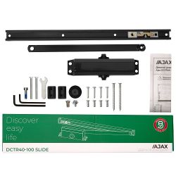 Доводчик дверной AJAX DCTR40-100 slide BL черный /57967/