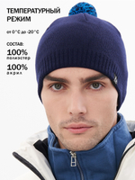 Шапка Apscale Train Pom Dark Blue спортивная демисезонная