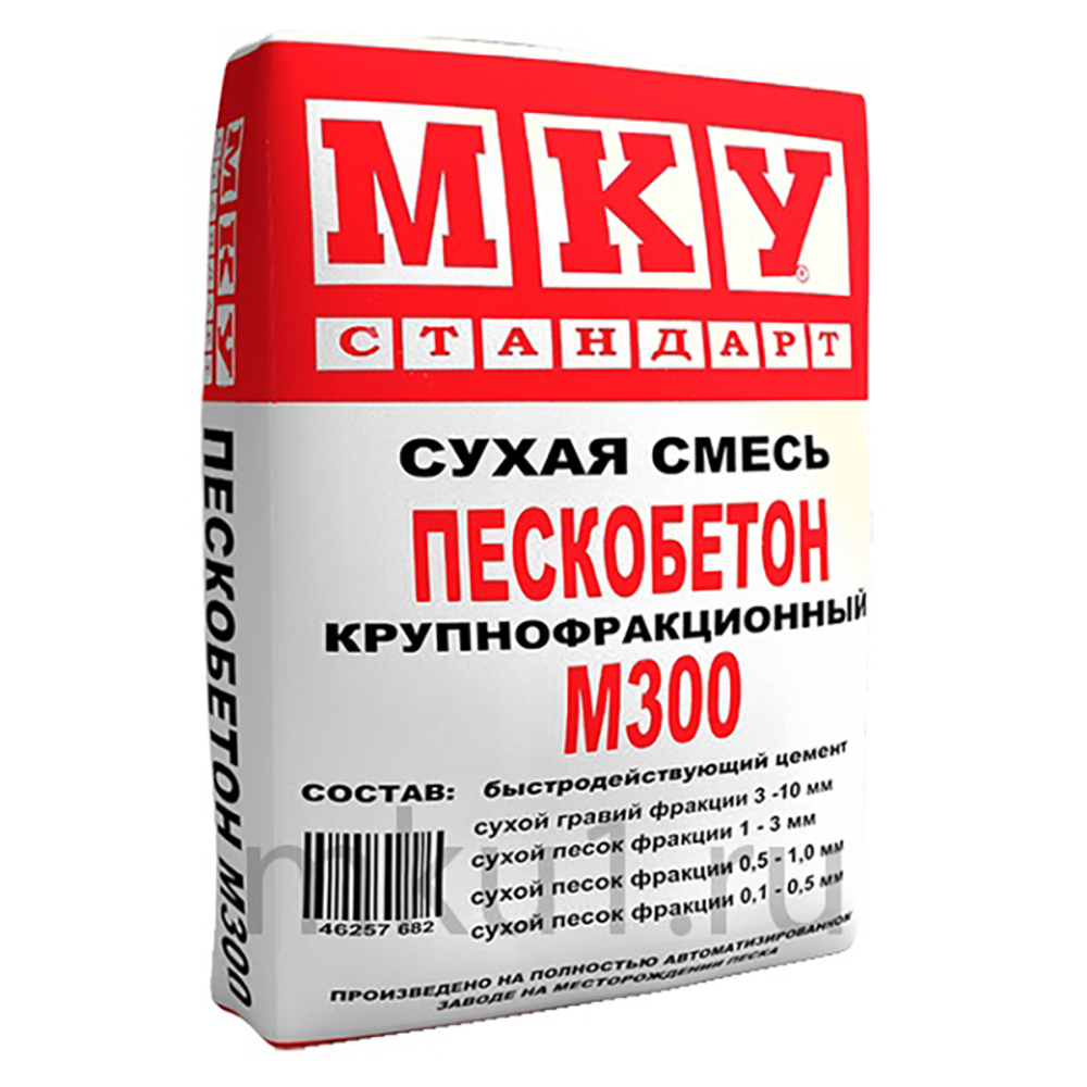 Сухая смесь М300 пескобетон крупнофракционный МКУ Стандарт 40кг