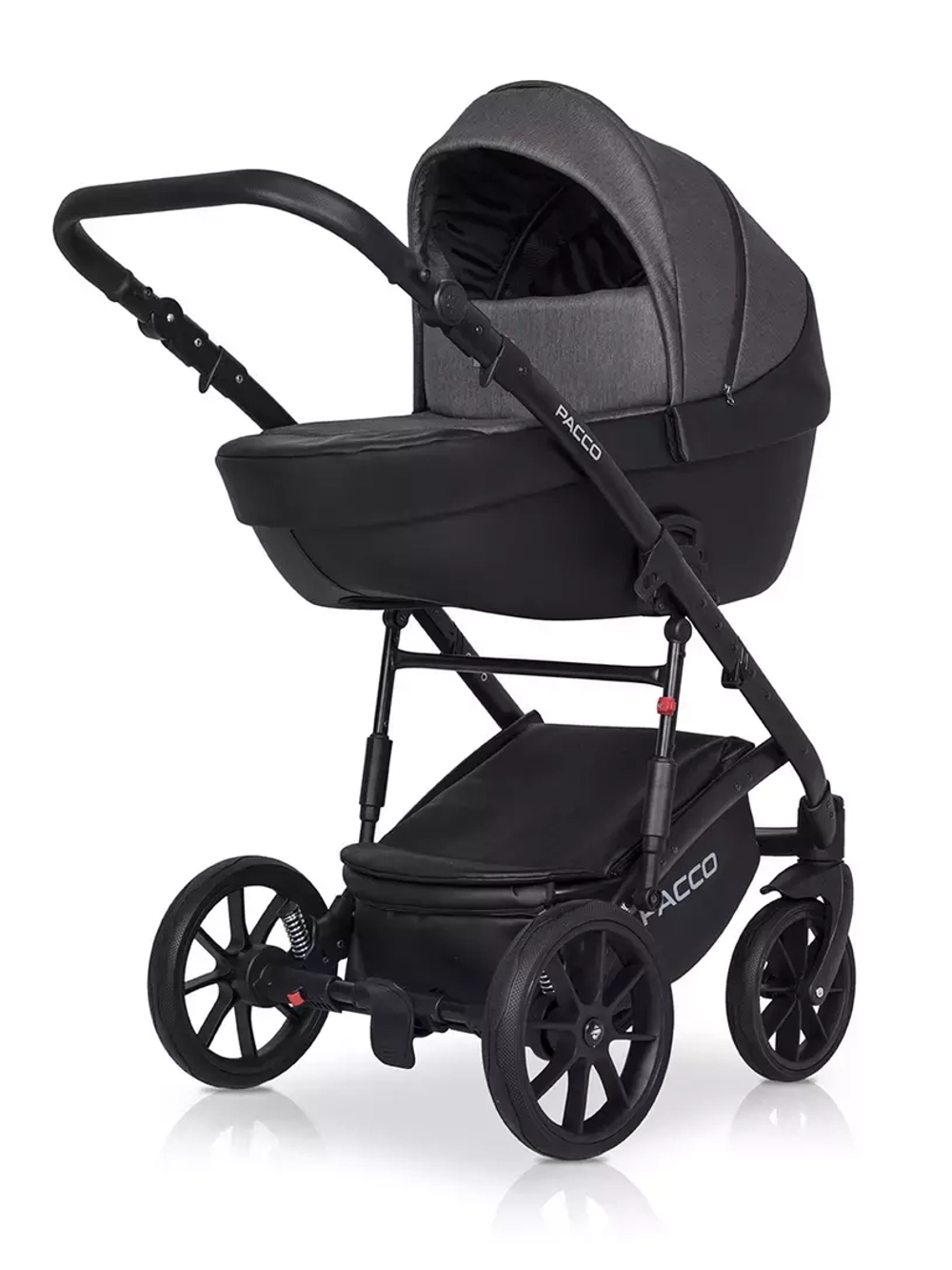Коляска  PACCO (2 в 1) (RIKO BASIC) 04 Carbon (темно-серый-черный)
