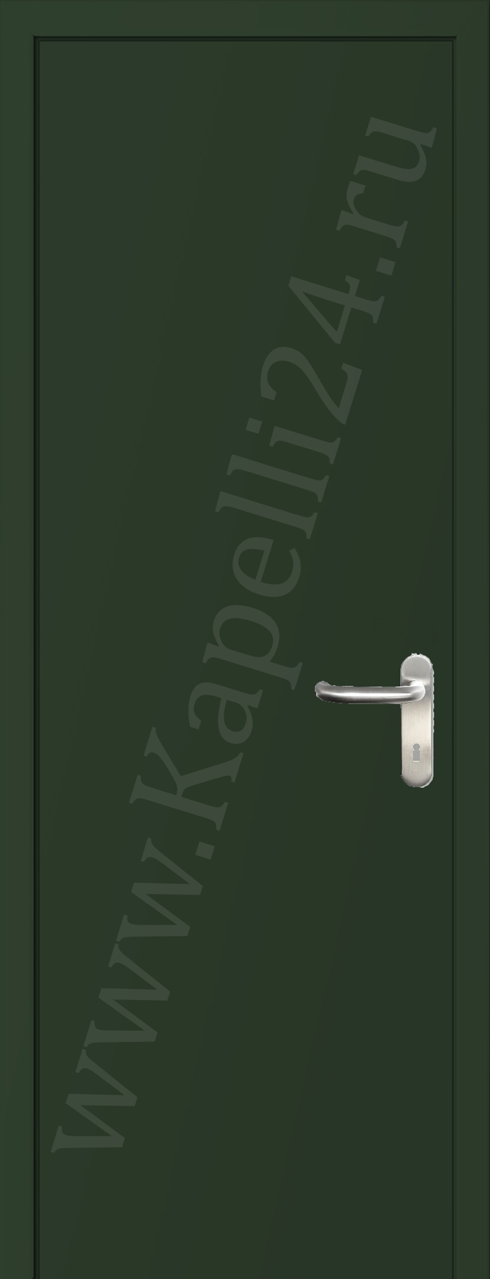 Дверь влагостойкая пластиковая KAPELLI multicolor ДГ RAL 6020 Хромовый зеленый + коробка