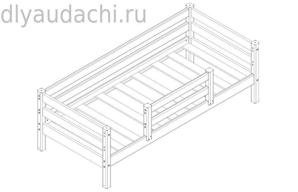 Кровать "Соня" Вариант 4  с защитой по центру  Белый