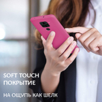 Мягкий Soft Touch чехол из силикона для XIAOMI REDMI NOTE 9 (не PRO / S!) и REDMI 10X с бархатной подкладкой