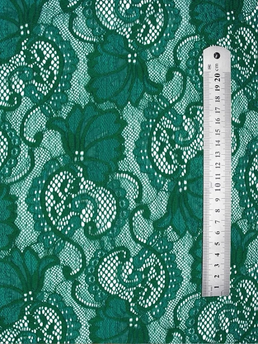 Гипюр-стрейч с фестоном, 180 гр/м2, 150 см, п/э-95%, эл-5%, изумрудный
