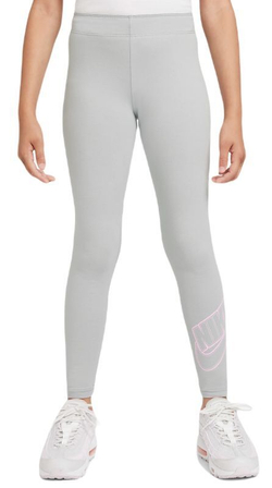Штаны для девочки теннисные Nike Sportswear Favorites Legging GX - light smoke grey/pink foam