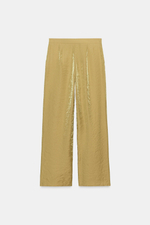 БРЮКИ ПРЯМОГО КРОЯ ИЗ ЖАТОЙ ТКАНИ — ZARA