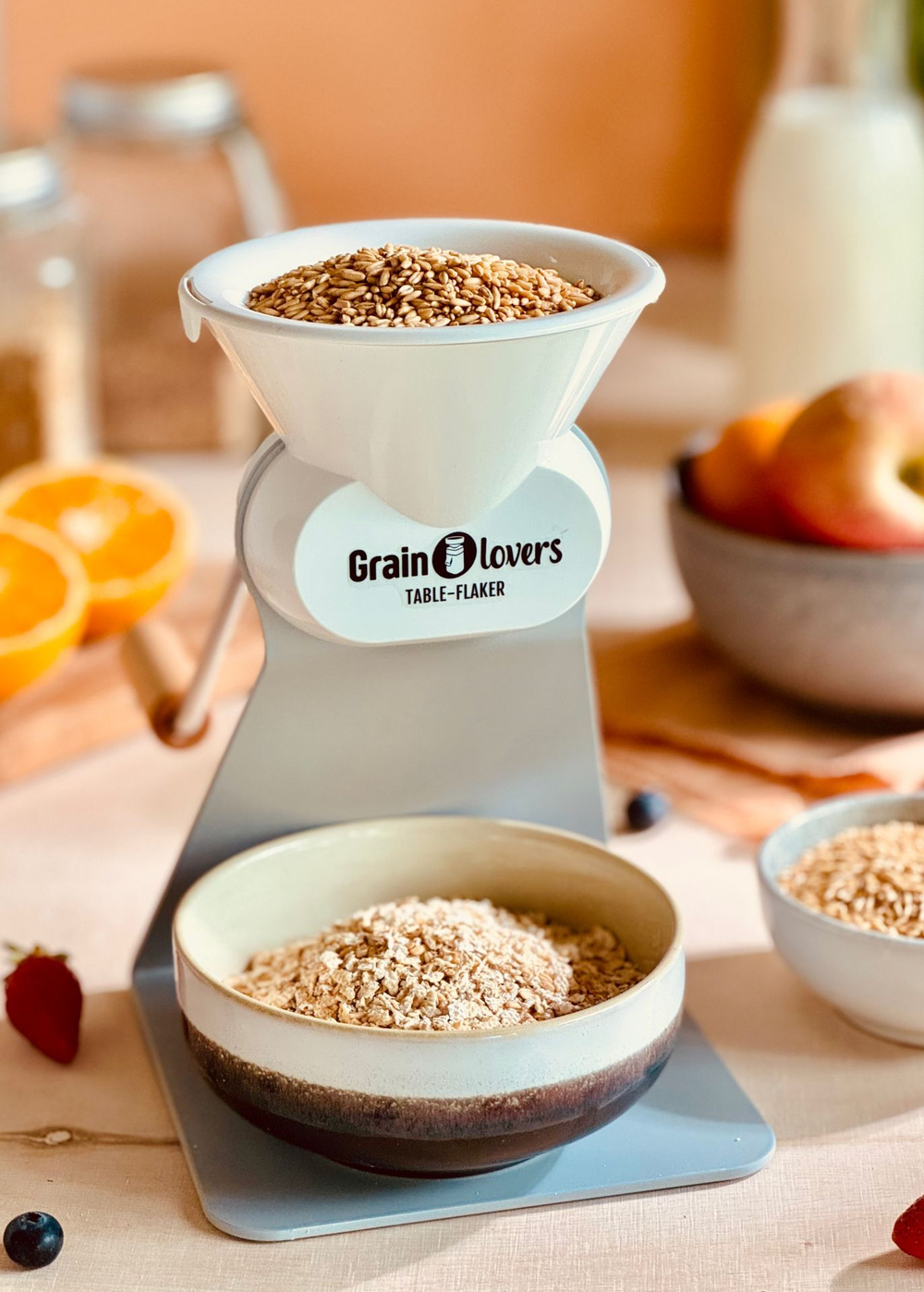 Ручная зернодавилка Mockmill Table-Flaker Grainlovers вальцовая мельница для зерна, овсяных хлопьев, мюсли